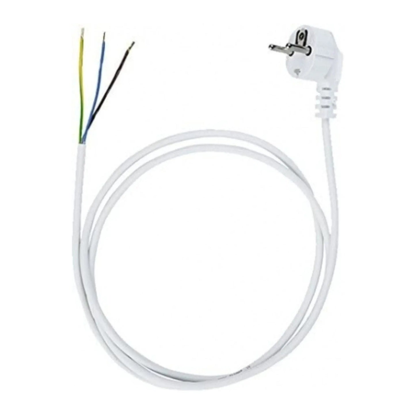 Netzkabel ab 1,40 m weiß, 3-adrig mit Schutzkontaktstecker, 140 cm, offene Kabelenden 3-adrig Beregnung 360