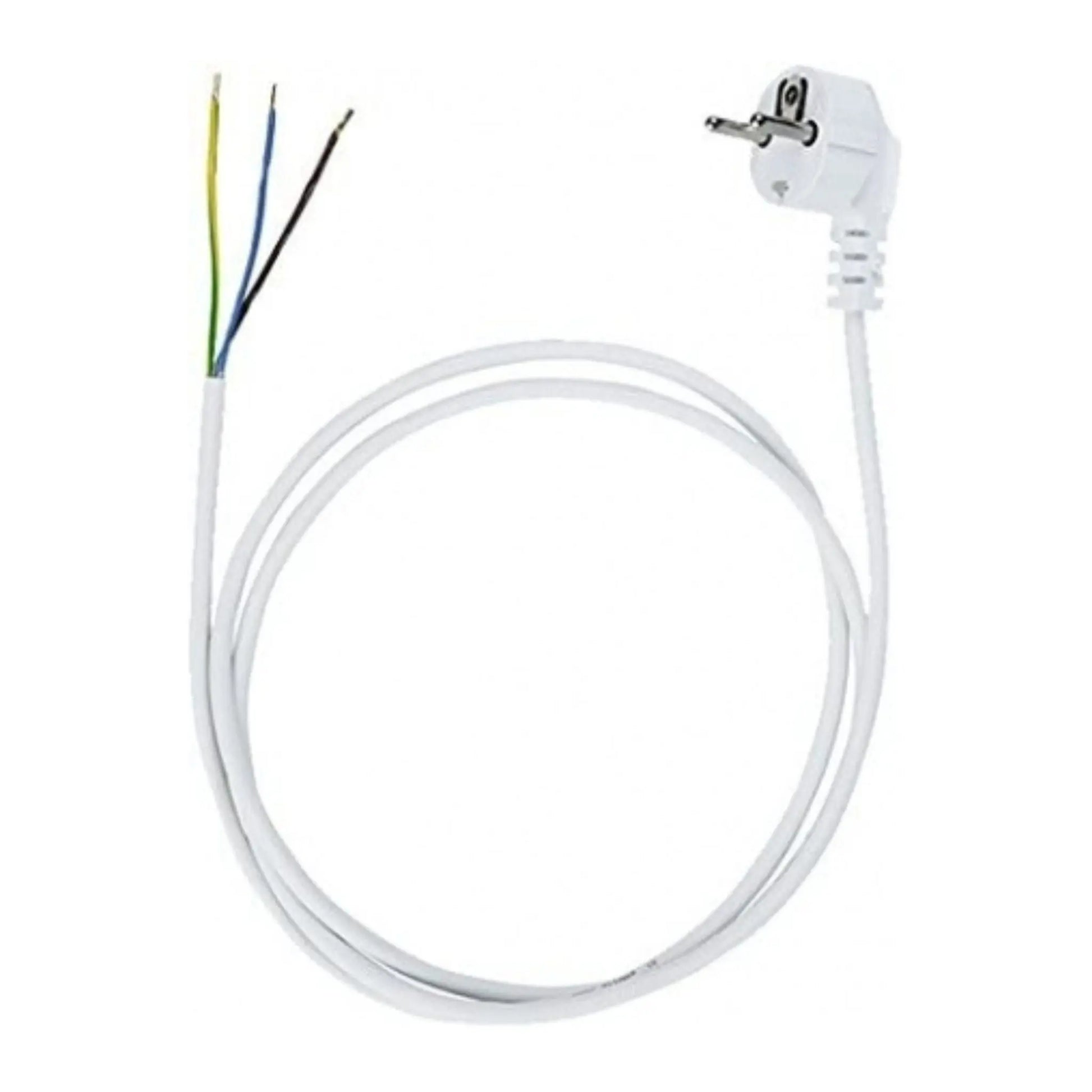 Netzkabel ab 1,40 m weiß, 3-adrig mit Schutzkontaktstecker, 140 cm, offene Kabelenden 3-adrig  Beregnung 360